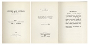 Bill Wilson Signed Second Edition of the Alcoholics Anonymous Big Book -- ''...in gratitude for your recovery...'' -- Also With Edward A. Webster Signed Copy of the AA Book ''Stools and Bottles''
